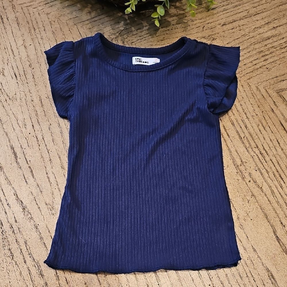 Navy Ribbed T Shirt Size 3 Epic Threads